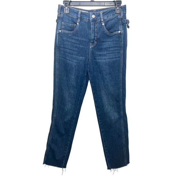 Pilcro & The Letterpress Buckled High-Rise Boyfriend Cropped Slim Jeans Size 26 - Picture 9 of 14